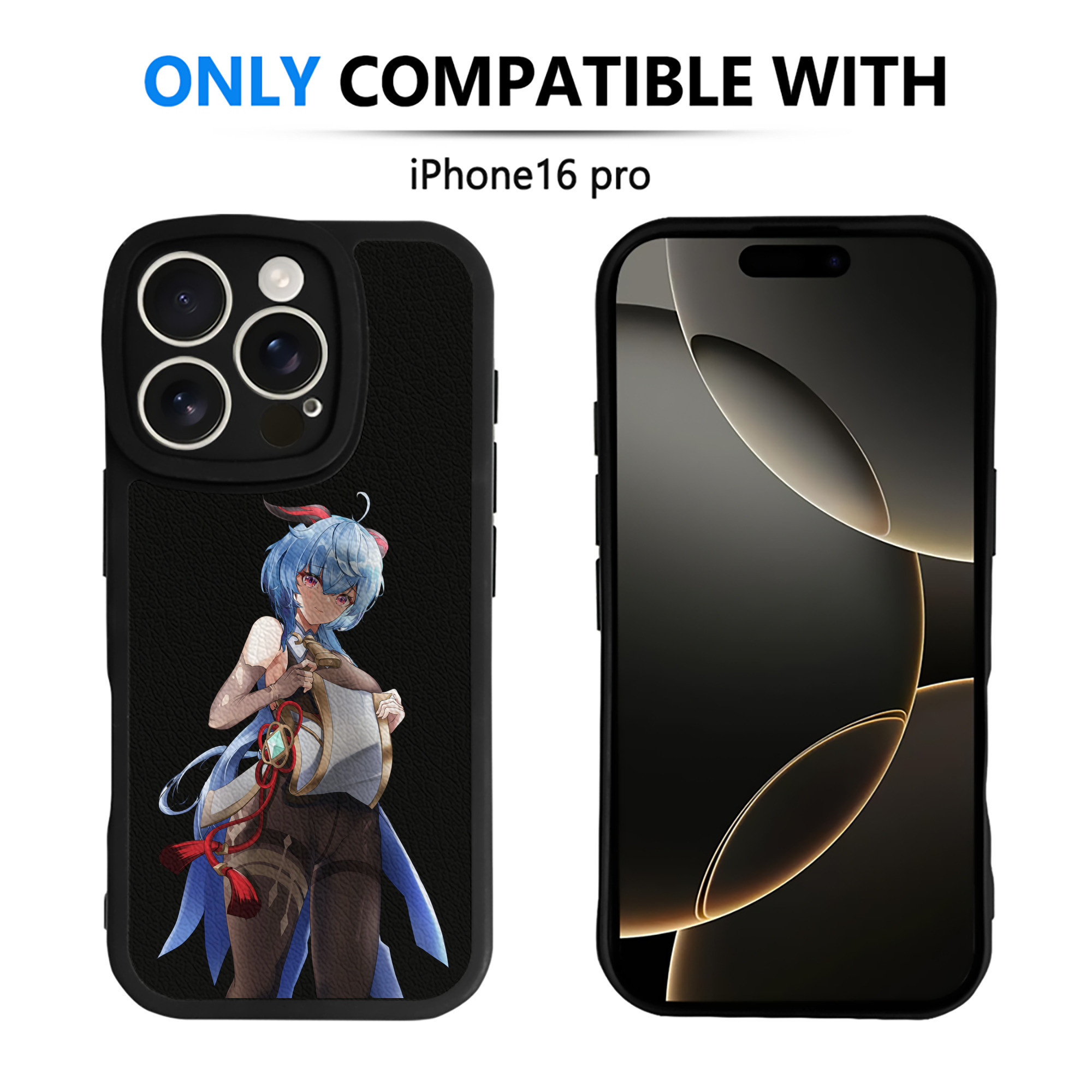 げんし神 甘雨 かんう genshin Ganyu 【iPhone 16シリーズ対応】シリコンスマホケース（レザー調） 材質：シリコン